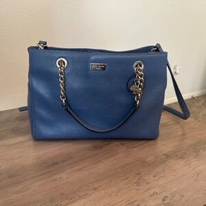 Kate Spade blue leather satchel purse